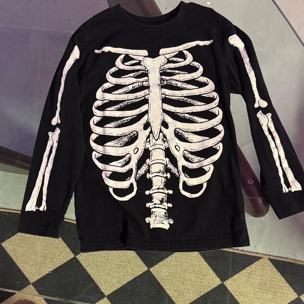 The Children's Place Black Skeleton Long Sleeve Tee